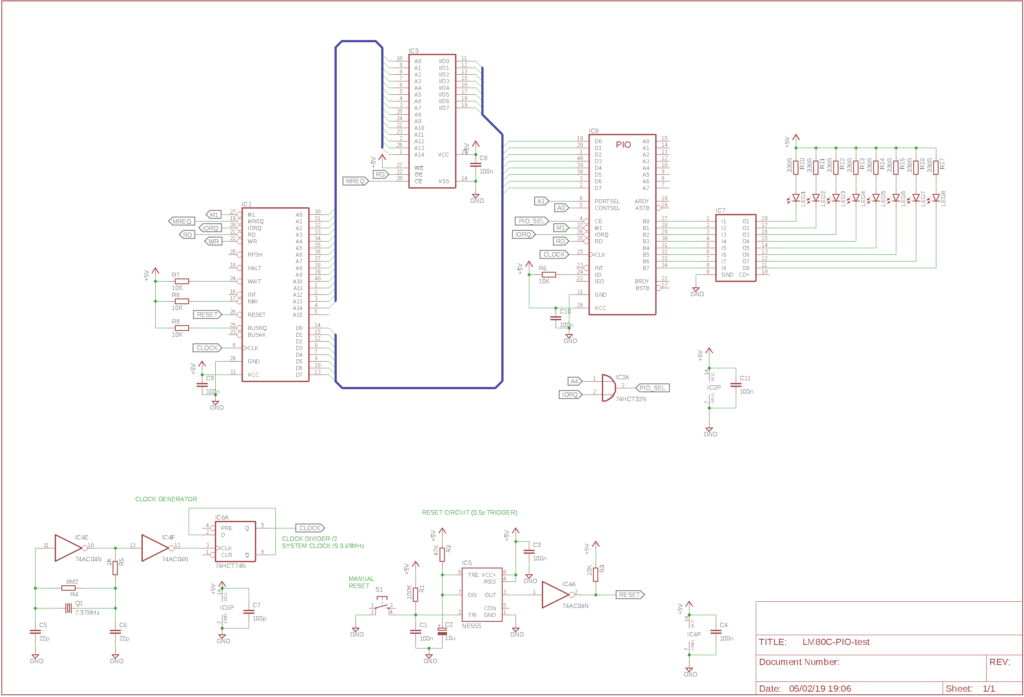 Lm80c: First Run! Testing A Z80 Pio – Leonardo Miliani